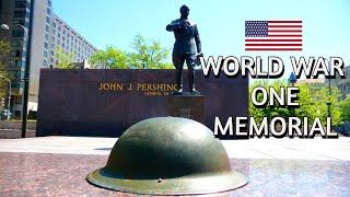 Washington DC Walking Tour - The New World War One Memorial with my WWI doughboy helmet