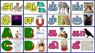 உயிர் எழுத்துக்கள் || ENGLISH ALPHABETS || க் ங் ச் ஞ் ட் ண் த் ந் ப் ம் ய் ர்|| க கா கி கீ கு கூ கெ