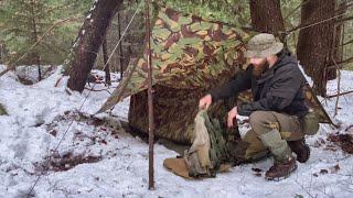 Winter Overnight WW2 Ruck, Basha, Jerven #bushcraft #camping