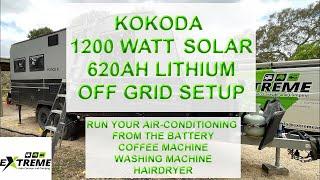 KOKODA 1200 watt Solar/620ah lithium off grid setup RUN YOUR AIR-CONDITIONING, MICROWAVE AND MORE