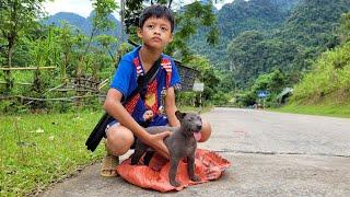 A poor boy found an abandoned dog and he saved its life