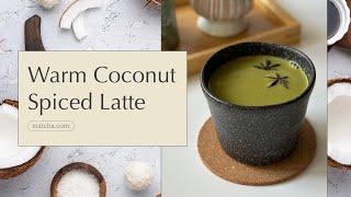 Warm Coconut Spiced Chai Matcha Latte | a cozy cup for fall