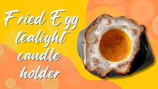 How i make this fried egg candle holder from white cement