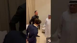 Zlatan Ibrahimovic with Mohammed Salah and Sergio Ramos at Globe Soccer Awards 2022