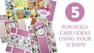 5 Fun Fold Cards Using Your Paper Scraps!