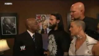 Teddy Long, CM Punk, Luke Gallows and Serena (Straight Edge Society) Backstage Segment