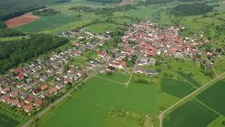 Langd in Hessen aus der Luft gefilmt