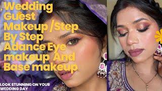 Wedding GuestMakeup Look|Step By Step Eyemakeup|Flawless Full Coverage Base/BRIDAL/Reception Makeup