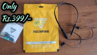 Techfire 145 neckband  wireless bluetooth unboxing & review