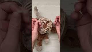 Fuzzy Hair For a #crochet Highland Cow | #amigurumi #yarn