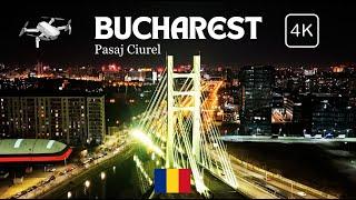 4K Bucharest Romania | Night City View | Drone Footage of Pasaj Ciurel | Pod Grozervisti