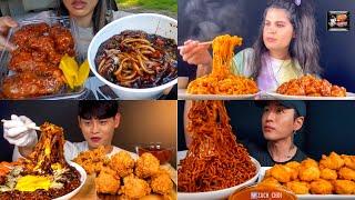 ASMR Best *Fast Food* Spicy Noodles +  Chicken Mukbang Compilation | Satisfying Big Bites