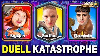 BIGSPIN vs. DOMINIK vs. ZODIAC vs. CARL - KATASTROPHEN DUELL... | Clash Royale Deutsch