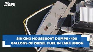Tugboat-turned-home sinks in Lake Union, spilling over 100 gallons of diesel fuel