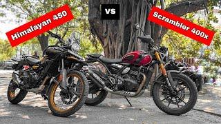 2024 Himalayan 450 vs Triumph Scrambler 400x - Detailed Ride Review & Comparison