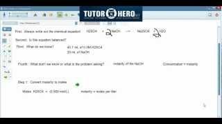 Online Chemistry -- Molarity & Titration Problem
