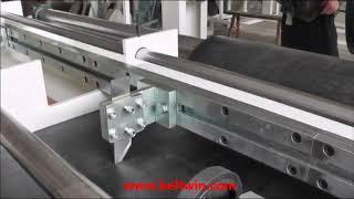 Beltwin conveyor belt slitter with winder for rubber belt cutting