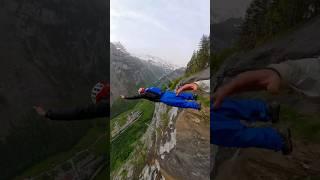 jumping with the boys 🪂 #adrenaline #mountains #basejump #switzerland #adventure #extremesports