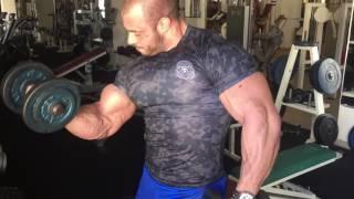 Massive Greek bodybuilder Nikos Mousounidis - Biceps workout