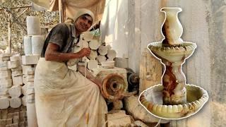 Creative Marble Fountain Making Process! Amazing Craftsman’s Hard Work for a Livelihood