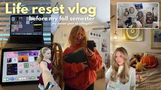 getting my life together before my final year of college| closet purge, routine, haircut, & more