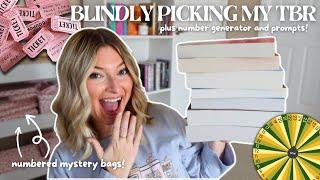 Blindly Picking My TBR!|mystery bags, number generator & prompts!