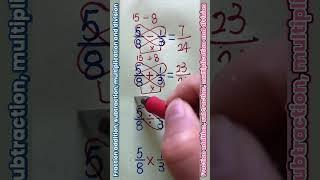 Fraction addition, subtraction, multiplication and division easy trick ️#maths #trending #iqtest