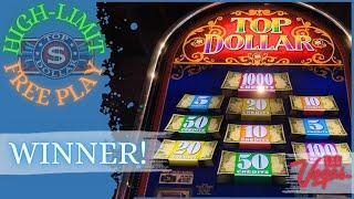 High Limit Top Dollar = You can win with Free-Play  Caesars Palace