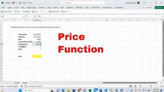 How to use the Price Function in Microsoft Excel to Calculate the Price of a Bond! #finance #excel