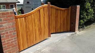 Iroko Hardwood wooden driveway gates