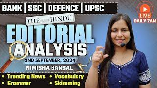 Editorial Analysis | 2nd September ,2024 | Vocab, Grammar, Reading, Skimming | Nimisha Bansal