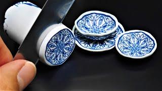 Making miniature bowls with polymer clay _ 미니어쳐 식기 만들기 폴리머 클레이