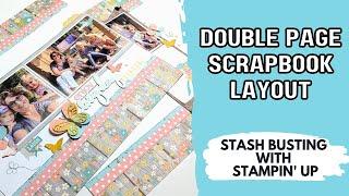 Double Page Scrapbook Layout/Using up my stash from Stampin' Up and CTMH