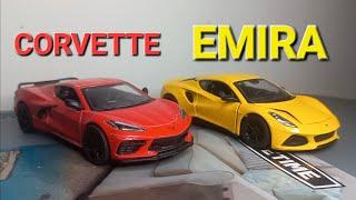 Chevrolet Corvette C8 vs Lotus Emira KINSMART Die-cast Car Review