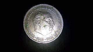 Spain 5 Pesetas Coin 1949