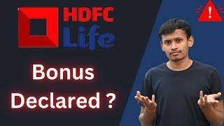 HDFC life policy bonus Declared #hdfclife