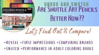 Shuttle Art 180 set Artist Quality Colored Pencils Unboxing Swatch & Review