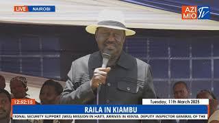 "Mimi Sijaenda kwa Ruto, 2027 Mtaamua yule mnataka" Raila speaks in Kiambu after pact with Ruto