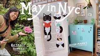 nyc art vlog  designing bookmarks, brooklyn botanic garden,  studio upgrade 
