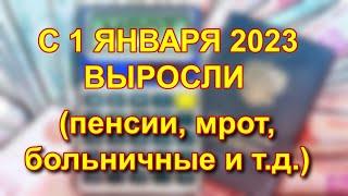 ВЫРОСЛИ: ПЕНСИИ, МРОТ, БОЛЬНИЧНЫЕ, ПРОЖИТОЧНЫЙ МИНИМУМ - (с 1 января 2023)