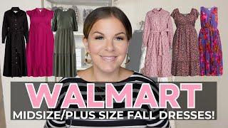 Fall 2024 Walmart Haul + Try On | Midsize/Plus Size Fall Dresses | Under $40 Fall Walmart Finds