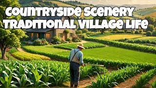 4K Relaxing Music with Countryside Scenery | Traditional Village Life & Peaceful Farming