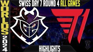 G2 vs T1 Highlights ALL GAMES | LoL Worlds 2024 Swiss Stage Day 7 Round 4 | G2 Esports vs T1