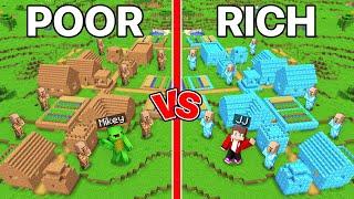 JJ's RICH VILLAGE vs Mikey's POOR VILLAGE Survive Battle in Minecraft - Maizen