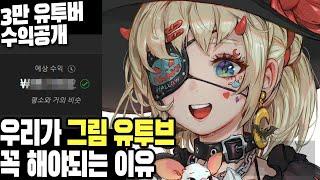 3만명 구독자 유투버 수익 공개 / 그림 유투브를 꼭 해야 되는 이유