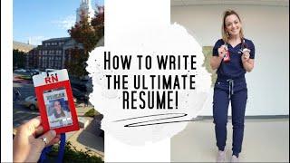 How to write a Registered Nurse RESUME