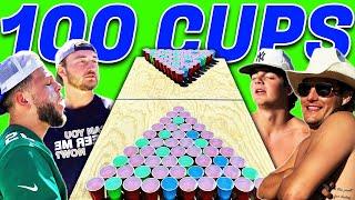 100 Cup Beer Pong! (with CRAZY Challenges)