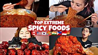 MUKBANGERS Around The WORLD Try The SPICIEST Food For MUKBANG️