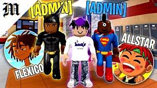 I HIRED 2 ADMIN SUPERHEROES in ROBLOX FIGHT IN A SCHOOL