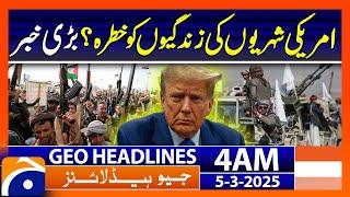 US Targets Yemen’s Houthis as Terrorists | Geo News Headlines 4AM (5th March 2025)